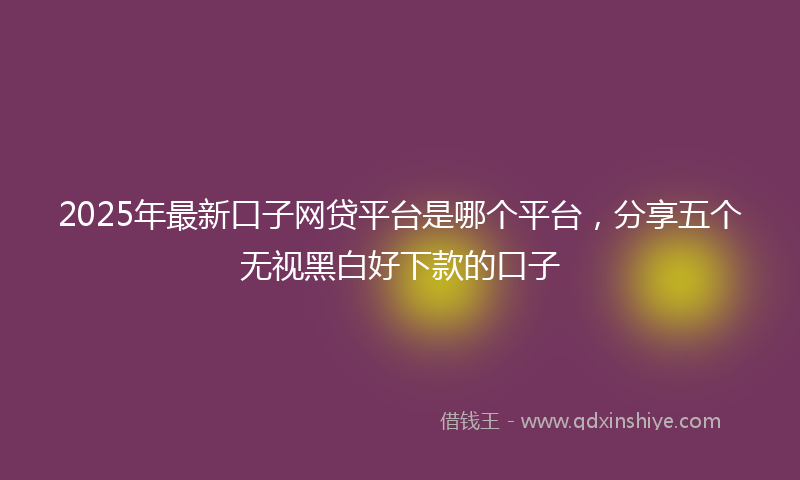 2025年最新口子网贷平台是哪个平台，分享五个无视黑白好下款的口子