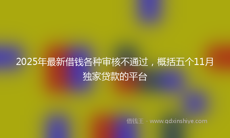 2025年最新借钱各种审核不通过，概括五个11月独家贷款的平台