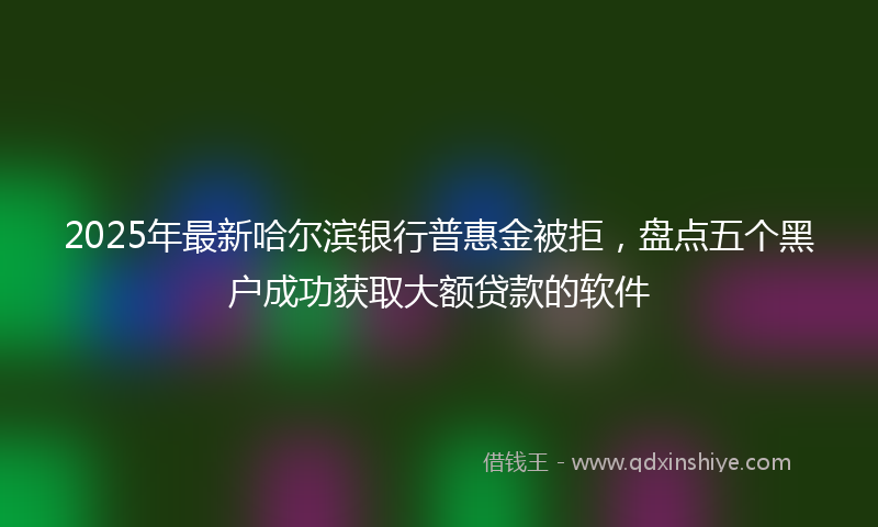 2025年最新哈尔滨银行普惠金被拒，盘点五个黑户成功获取大额贷款的软件