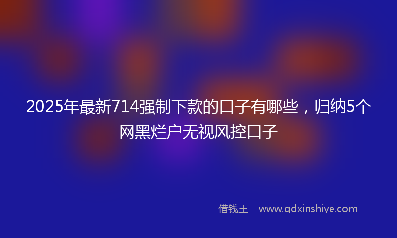 2025年最新714强制下款的口子有哪些，归纳5个网黑烂户无视风控口子