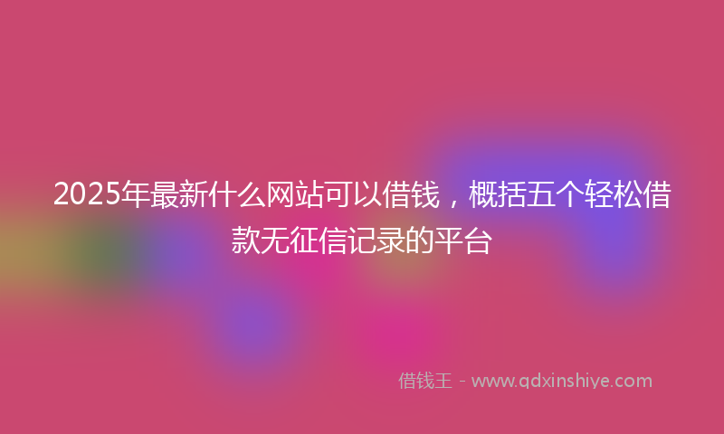 2025年最新什么网站可以借钱，概括五个轻松借款无征信记录的平台