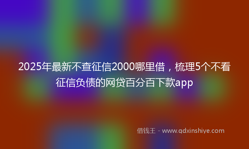 2025年最新不查征信2000哪里借，梳理5个不看征信负债的网贷百分百下款app