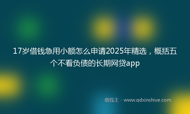 17岁借钱急用小额怎么申请2025年精选，概括五个不看负债的长期网贷app