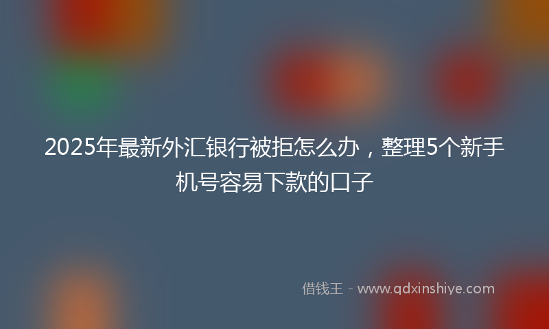 2025年最新外汇银行被拒怎么办，整理5个新手机号容易下款的口子