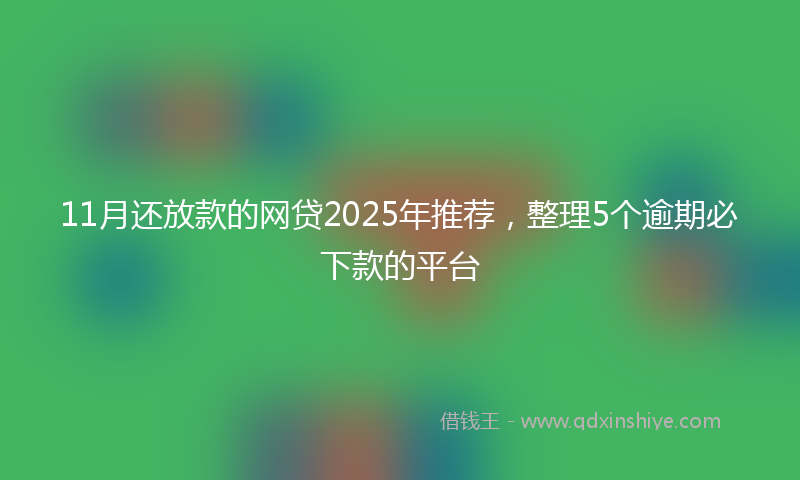 11月还放款的网贷2025年推荐，整理5个逾期必下款的平台