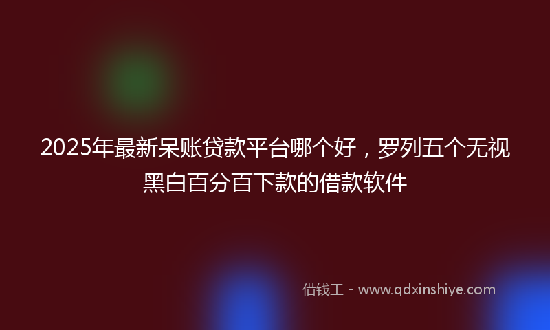 2025年最新呆账贷款平台哪个好，罗列五个无视黑白百分百下款的借款软件