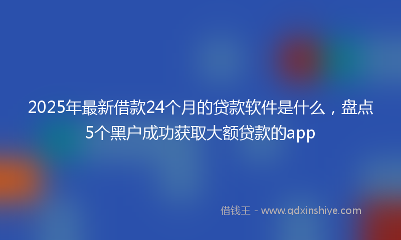 2025年最新借款24个月的贷款软件是什么，盘点5个黑户成功获取大额贷款的app