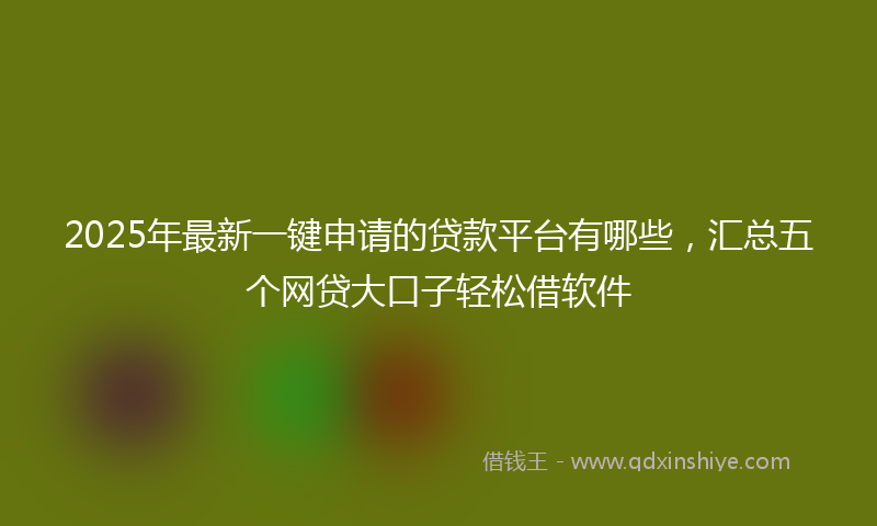 2025年最新一键申请的贷款平台有哪些，汇总五个网贷大口子轻松借软件