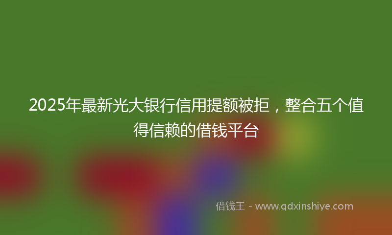 2025年最新光大银行信用提额被拒，整合五个值得信赖的借钱平台