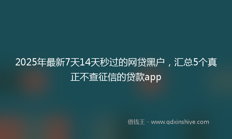 2025年最新7天14天秒过的网贷黑户，汇总5个真正不查征信的贷款app