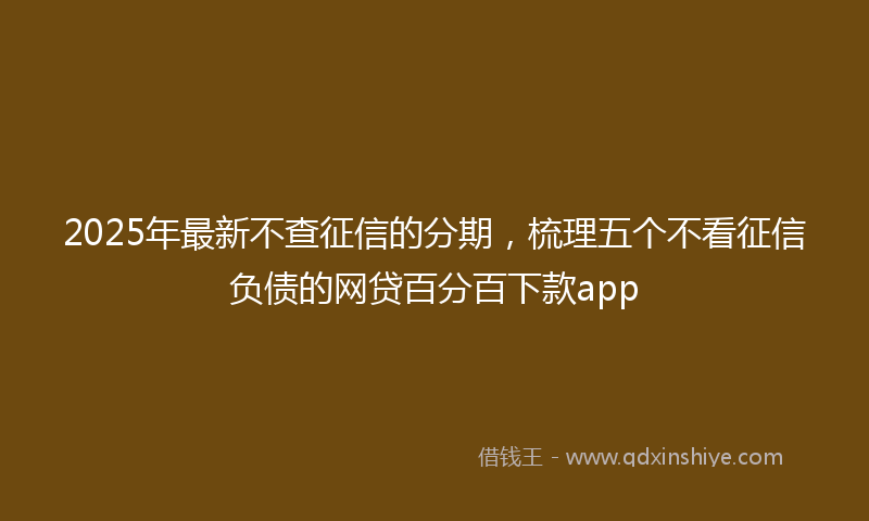 2025年最新不查征信的分期，梳理五个不看征信负债的网贷百分百下款app