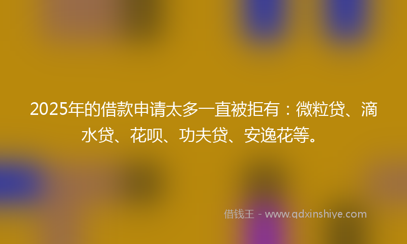 2025年的借款申请太多一直被拒有：微粒贷、滴水贷、花呗、功夫贷、安逸花等。