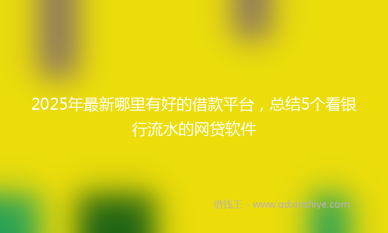 2025年最新哪里有好的借款平台，总结5个看银行流水的网贷软件