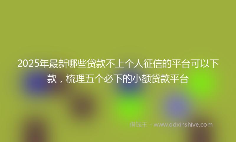 2025年最新哪些贷款不上个人征信的平台可以下款，梳理五个必下的小额贷款平台