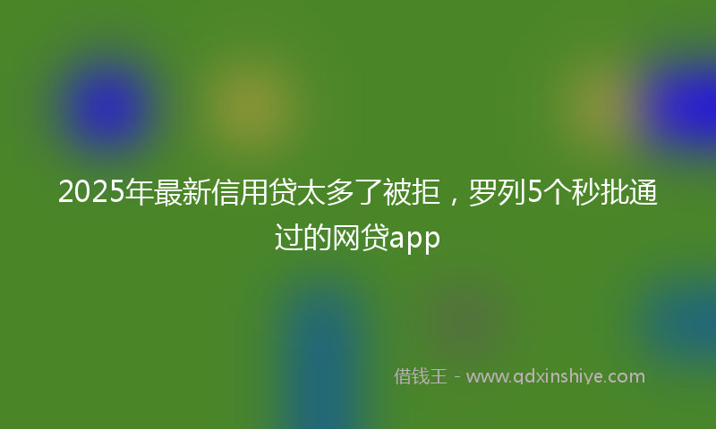 2025年最新信用贷太多了被拒，罗列5个秒批通过的网贷app