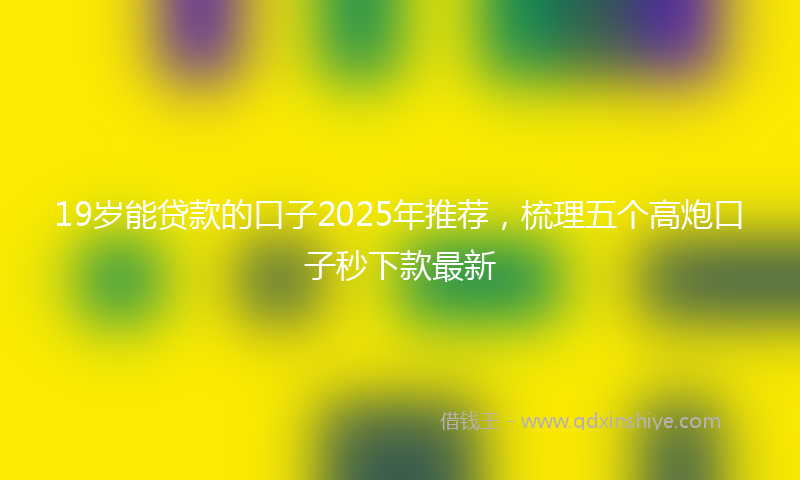 19岁能贷款的口子2025年推荐，梳理五个高炮口子秒下款最新