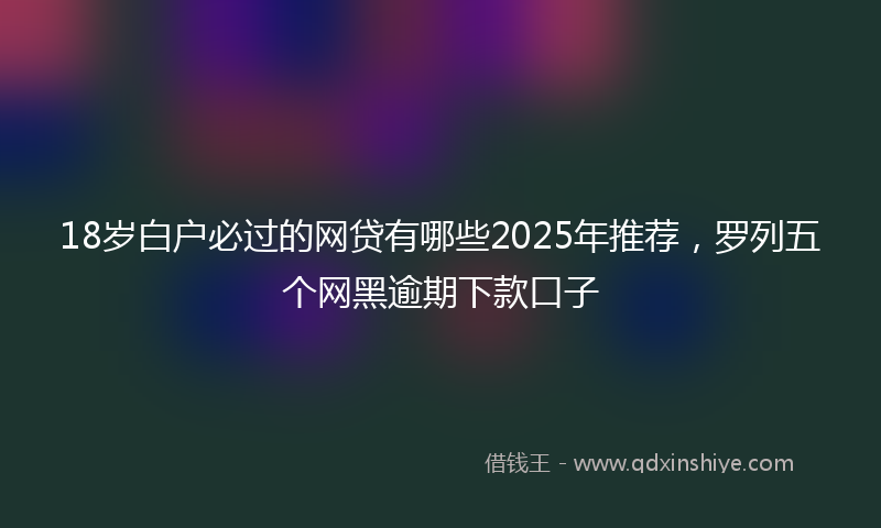 18岁白户必过的网贷有哪些2025年推荐，罗列五个网黑逾期下款口子