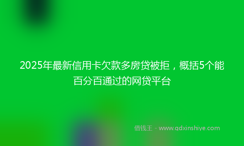 2025年最新信用卡欠款多房贷被拒，概括5个能百分百通过的网贷平台