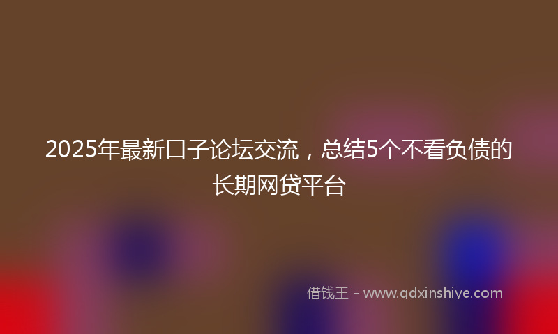 2025年最新口子论坛交流，总结5个不看负债的长期网贷平台
