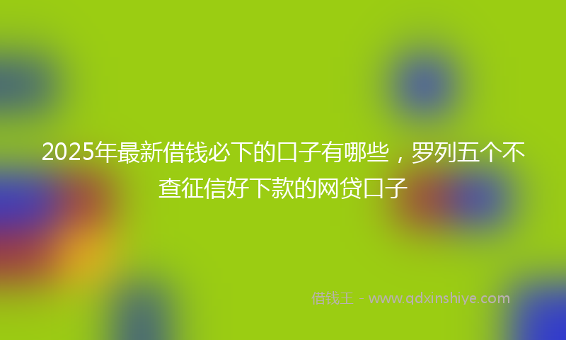 2025年最新借钱必下的口子有哪些，罗列五个不查征信好下款的网贷口子