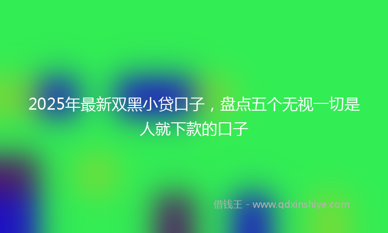 2025年最新双黑小贷口子，盘点五个无视一切是人就下款的口子