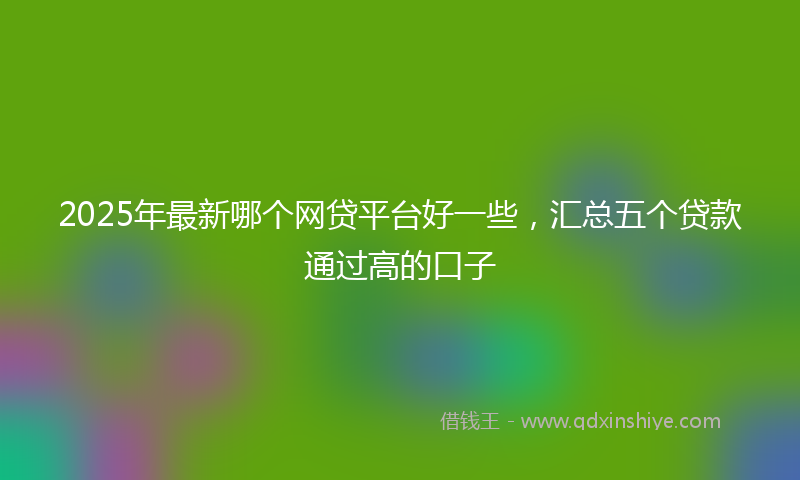 2025年最新哪个网贷平台好一些，汇总五个贷款通过高的口子