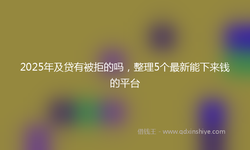 2025年及贷有被拒的吗，整理5个最新能下来钱的平台
