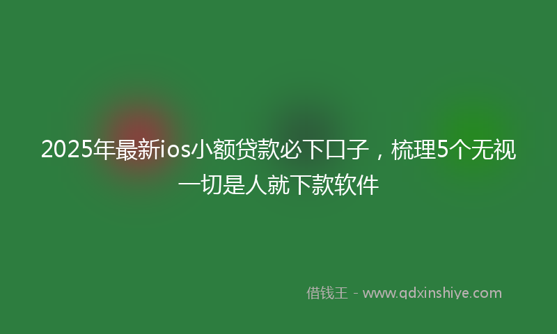 2025年最新ios小额贷款必下口子，梳理5个无视一切是人就下款软件