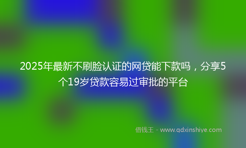 2025年最新不刷脸认证的网贷能下款吗，分享5个19岁贷款容易过审批的平台