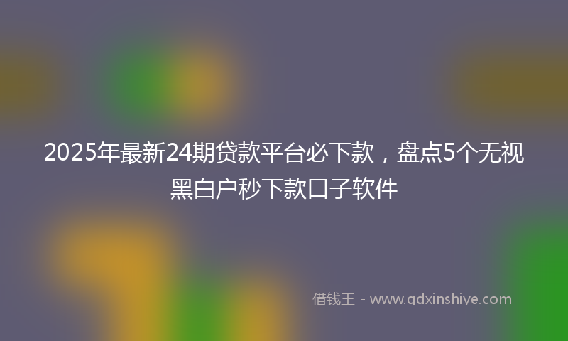 2025年最新24期贷款平台必下款，盘点5个无视黑白户秒下款口子软件