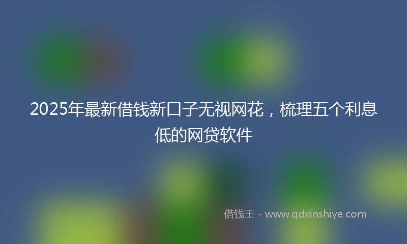2025年最新借钱新口子无视网花，梳理五个利息低的网贷软件