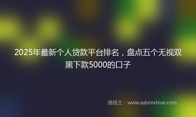 2025年最新个人贷款平台排名，盘点五个无视双黑下款5000的口子