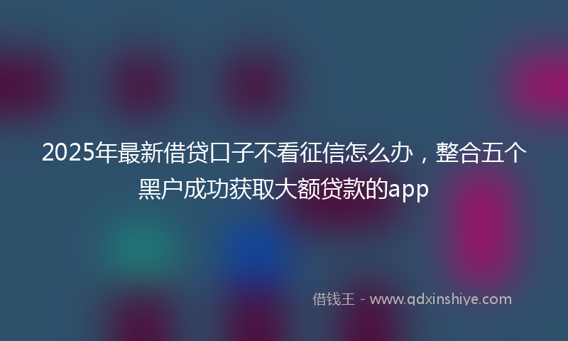 2025年最新借贷口子不看征信怎么办，整合五个黑户成功获取大额贷款的app