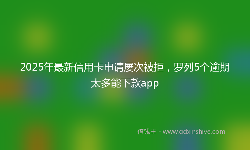2025年最新信用卡申请屡次被拒，罗列5个逾期太多能下款app