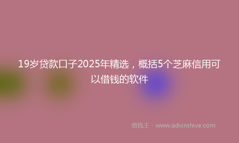 19岁贷款口子2025年精选，概括5个芝麻信用可以借钱的软件