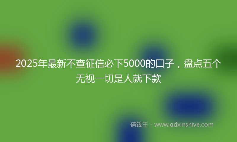 2025年最新不查征信必下5000的口子，盘点五个无视一切是人就下款