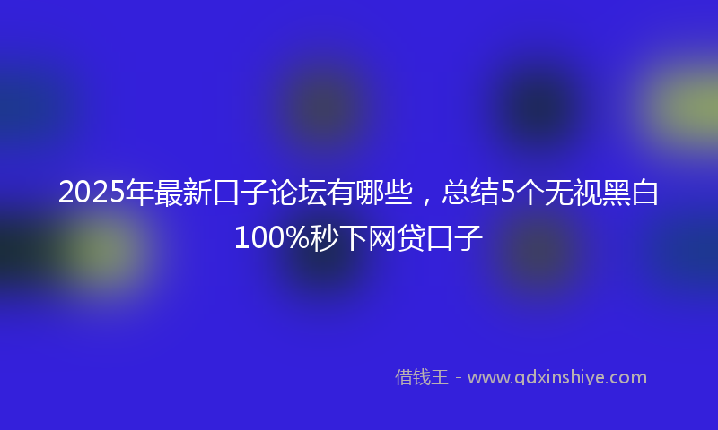 2025年最新口子论坛有哪些，总结5个无视黑白100%秒下网贷口子