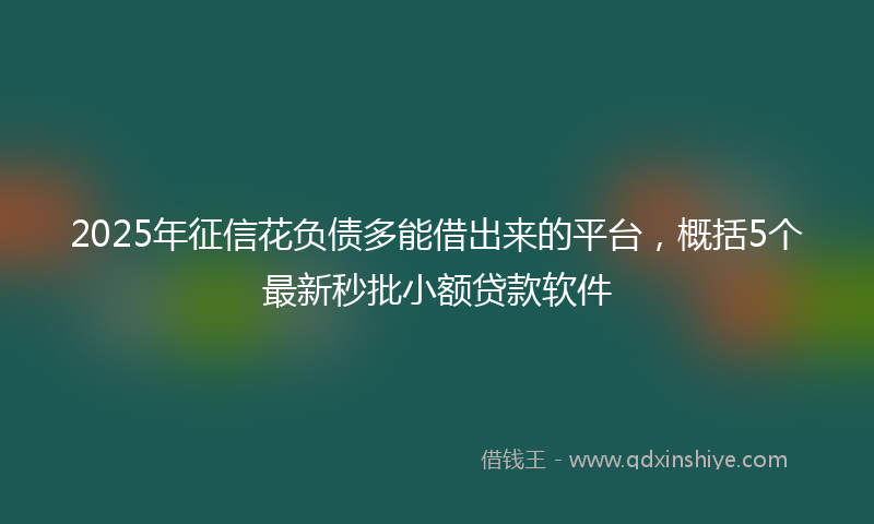2025年征信花负债多能借出来的平台，概括5个最新秒批小额贷款软件