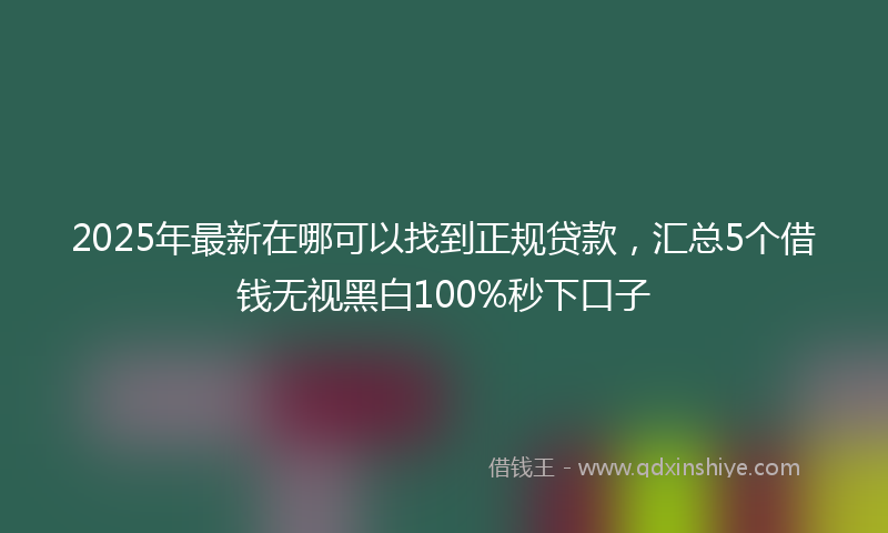 2025年最新在哪可以找到正规贷款，汇总5个借钱无视黑白100%秒下口子