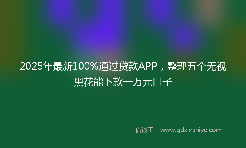 2025年最新100%通过贷款APP，整理五个无视黑花能下款一万元口子
