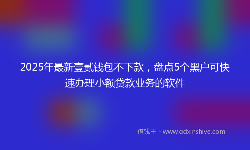 2025年最新壹贰钱包不下款，盘点5个黑户可快速办理小额贷款业务的软件