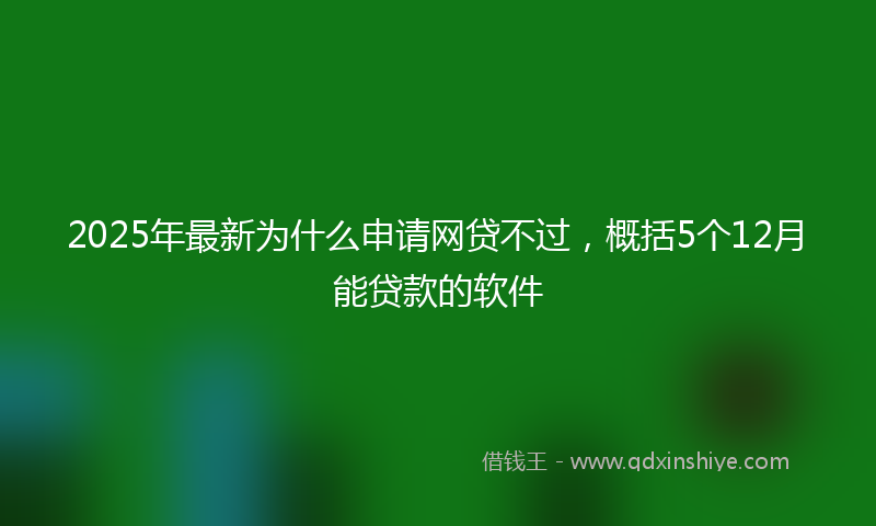 2025年最新为什么申请网贷不过，概括5个12月能贷款的软件