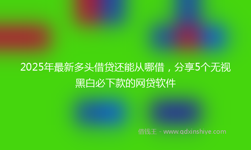 2025年最新多头借贷还能从哪借，分享5个无视黑白必下款的网贷软件