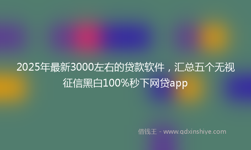 2025年最新3000左右的贷款软件，汇总五个无视征信黑白100%秒下网贷app
