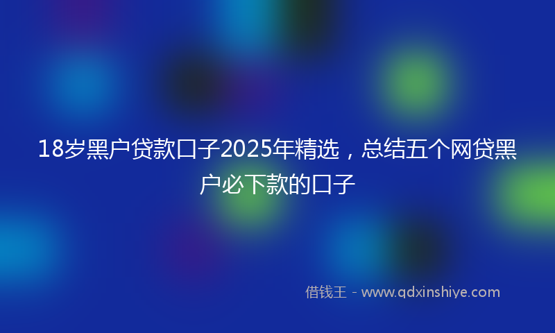 18岁黑户贷款口子2025年精选，总结五个网贷黑户必下款的口子