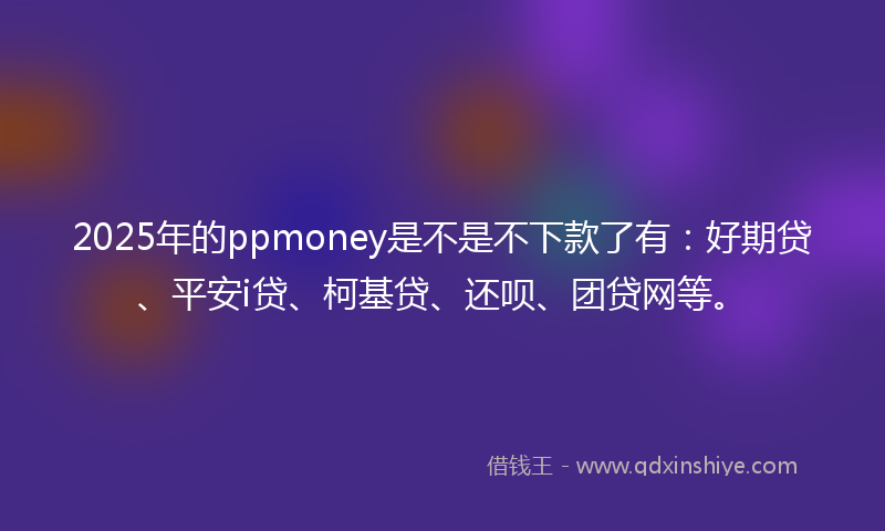 2025年的ppmoney是不是不下款了有：好期贷、平安i贷、柯基贷、还呗、团贷网等。
