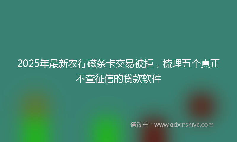 2025年最新农行磁条卡交易被拒，梳理五个真正不查征信的贷款软件