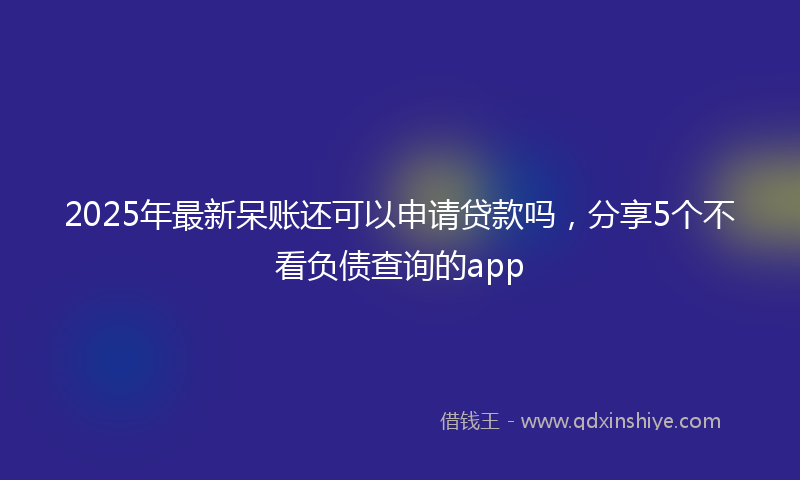 2025年最新呆账还可以申请贷款吗，分享5个不看负债查询的app