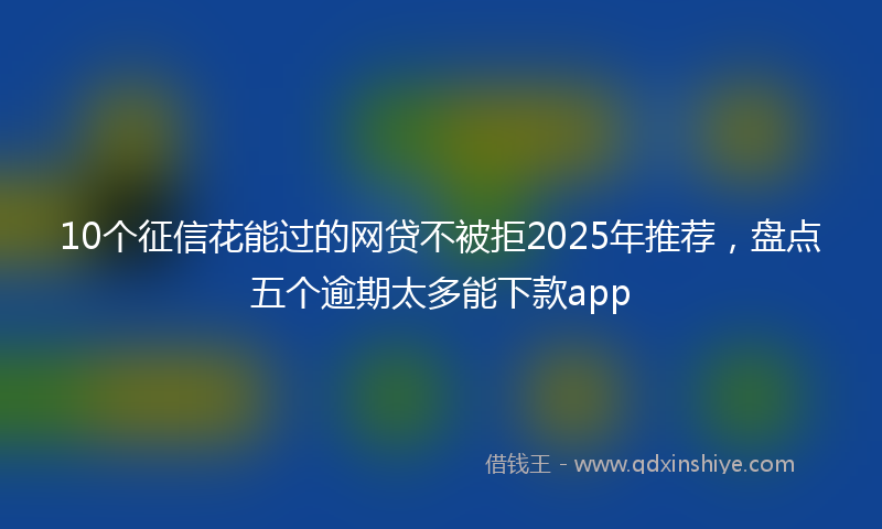 10个征信花能过的网贷不被拒2025年推荐，盘点五个逾期太多能下款app