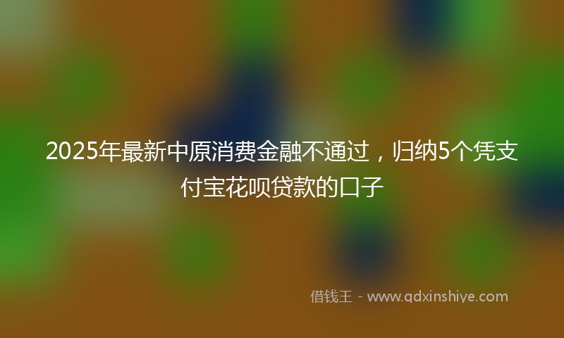 2025年最新中原消费金融不通过，归纳5个凭支付宝花呗贷款的口子